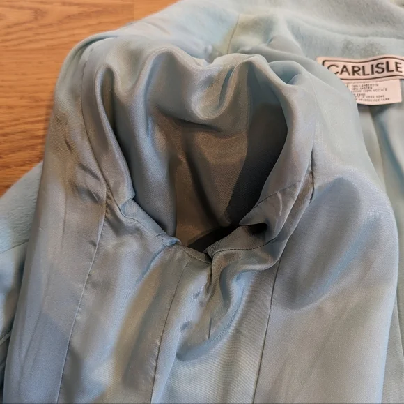 Vintage Women’s Light Blue Wool/Angora Coat Carlisle Size 8 Zip Front - Picture 10 of 16